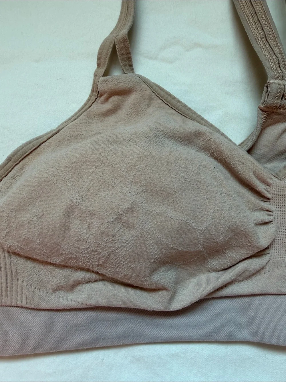 Patagonia Barely Bra Women’s M Beige Seamless Racerback Low Impact Bra